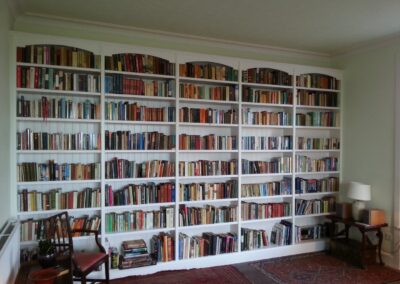 Bespoke hand painted bookcase with adjustable height shelving